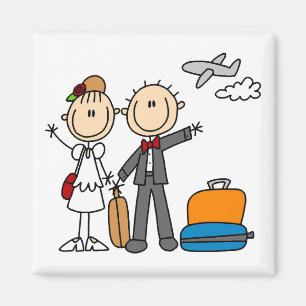 T-shirts och presenter för stick figur Bröllop Hon Magnet