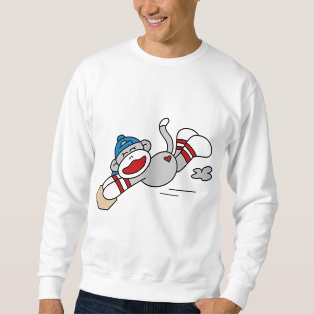T-shirts och presenter med apa som dyker in i base lång ärmad tröja (Framsida)