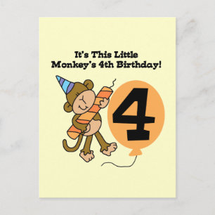 T-shirts och presenter till Little Monkeys 4-årsda Vykort
