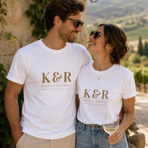T-shirts Skräddarsydda bröllopsskjortor med mono