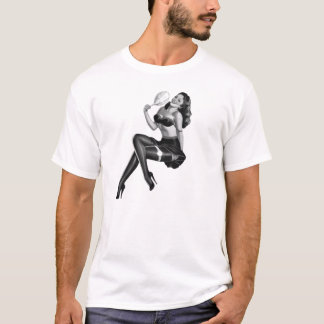 T-Shirts Svarta Vita Pin-up Flickor (10)
