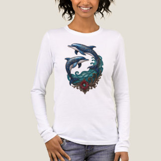 T-ShirtVacker delfinvågkonst Dam T-Shirt