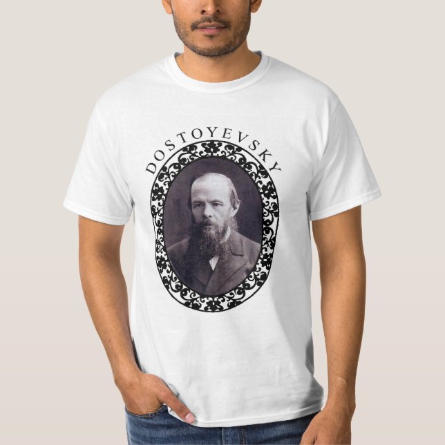 T-Sket Dostoyevsky manar vit T Shirt (Framsida)