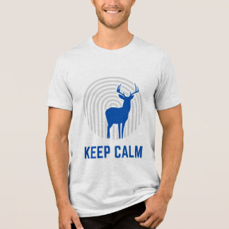 T-skifta med Hjort Motif och Lugn-meddelande T Shirt