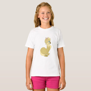 T-skikt med Gult Katt T Shirt