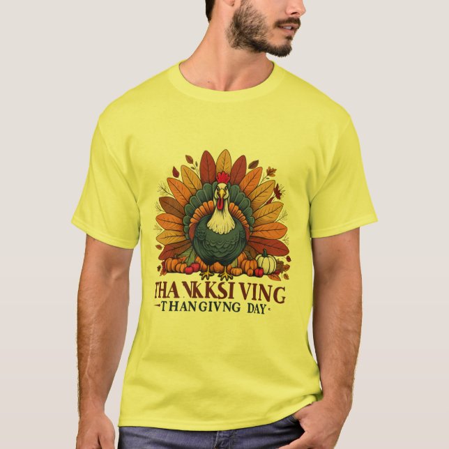 T-skikt på thanksgivingen som ger Perfekter T Shirt (Framsida)