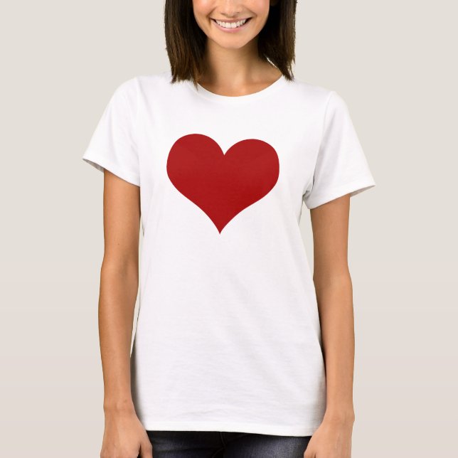 T-skikt, rött hjärta, uppspelningskortsymbol tee shirt (Framsida)