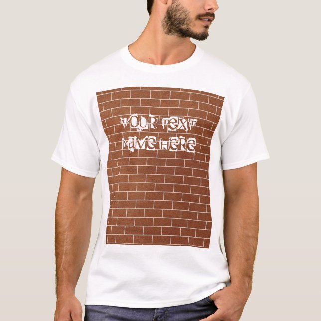 T-skiva med riskväggsdesign med Anpassningsbar T Shirt (Framsida)