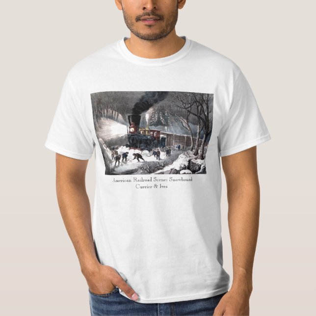 T-skjorta: Amerikanjärnvägplats: Snowbound T Shirt (Framsida)
