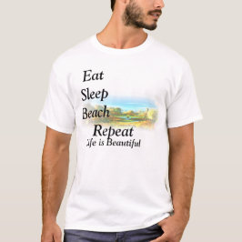 T-SKJORTA-Äta, sova, sätta på land, repetition, Tee Shirt