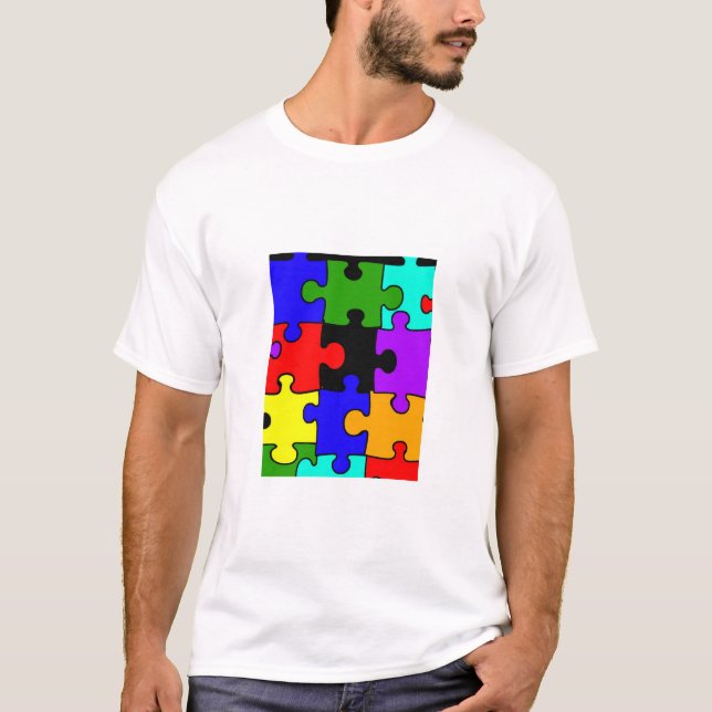 t-skjorta för barn för biet för autismjigsawpuzzel tröja (Framsida)