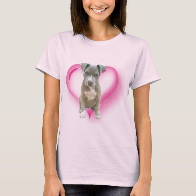 T-skjorta för blåttpitbullvalp t-shirt (Framsida)