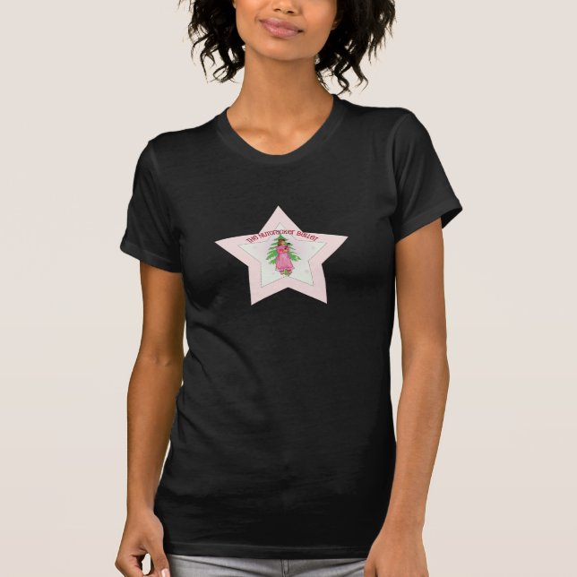 T-skjorta för damer för nötknäpparebalettsvart tee shirt (Framsida)