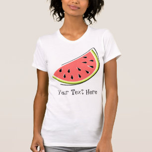 T-skjorta för damer för vattenmelonskiva"text" t-shirt