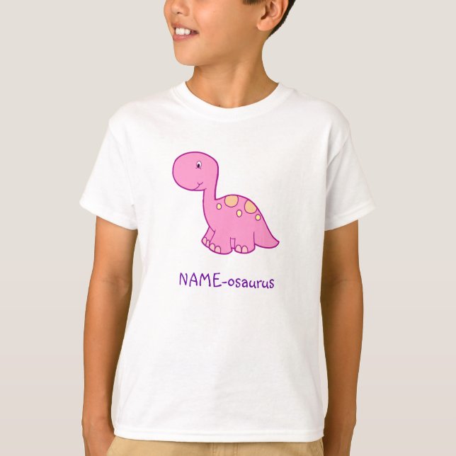 T-skjorta för DinosaurNamn-osaurusbarn - flicka T Shirt (Framsida)