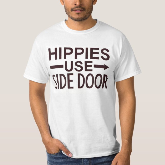 T-skjorta för dörr för Hippiesanvändasida T-shirt (Framsida)