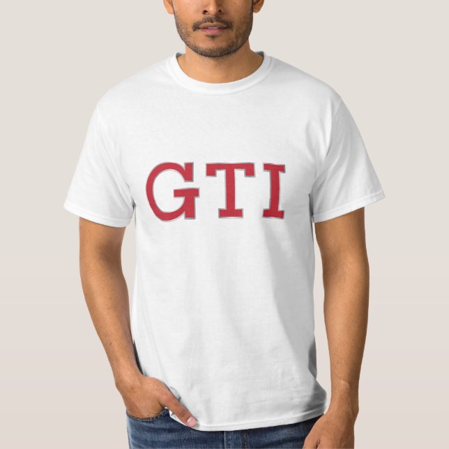 T-skjorta för emblem för VDUB GTI (rött - silver) Tee Shirt (Framsida)