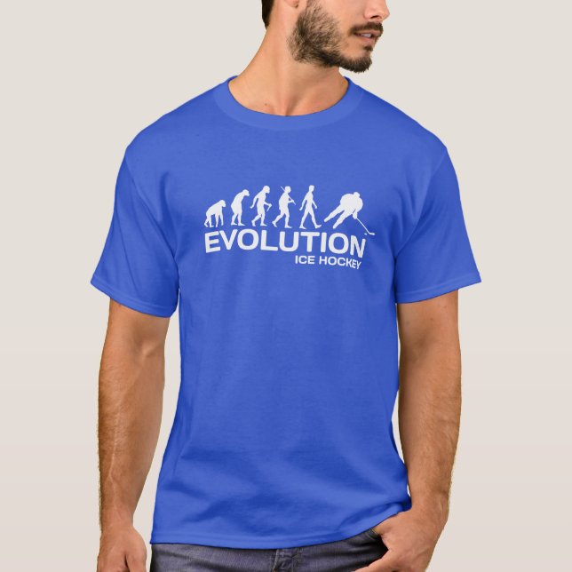 T-skjorta för evolution för ishockeyspelareapa tee (Framsida)