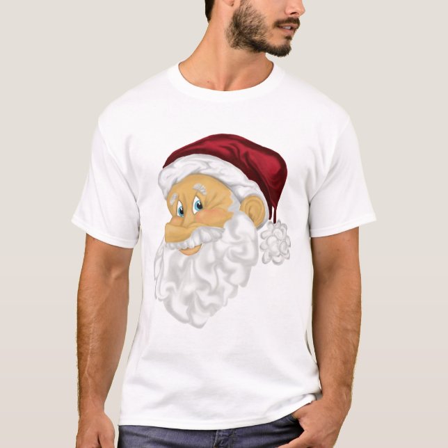 T-skjorta för helgdag för Santa ansiktejul T Shirt (Framsida)