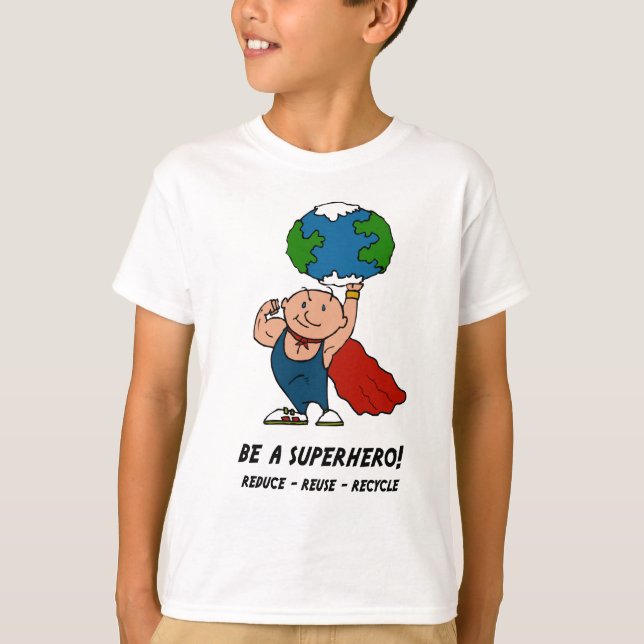 T-skjorta för jorddagSuperhero T-shirt (Framsida)