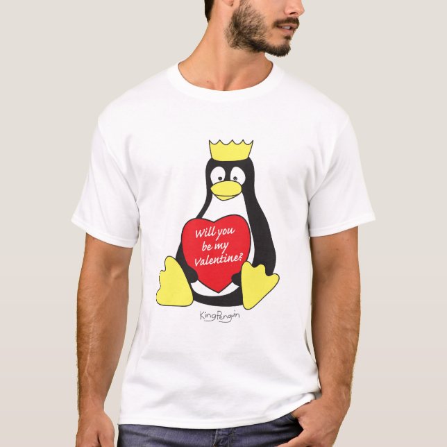 t-skjorta för kungpingvinvalentin t shirt (Framsida)