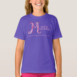 T-skjorta för monogram för Matilda flickor M känd T Shirt