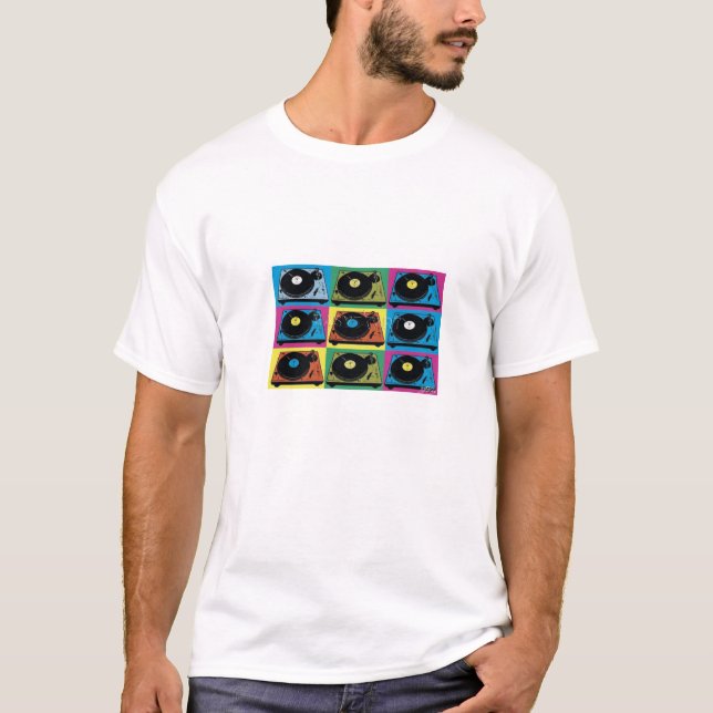 t-skjorta för oldskoolvinylturntable t-shirt (Framsida)
