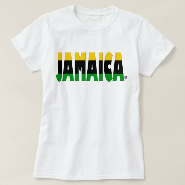 T-skjorta för rand för Jamaica flaggafärger Tee (Design framsida)