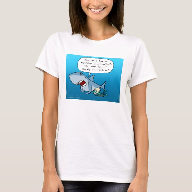 T-skjorta för Shaaark anseendevit T-shirt (Framsida)