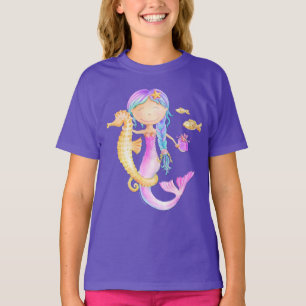 T-skjorta för sjöjungfruvattenfärgkonst t shirt