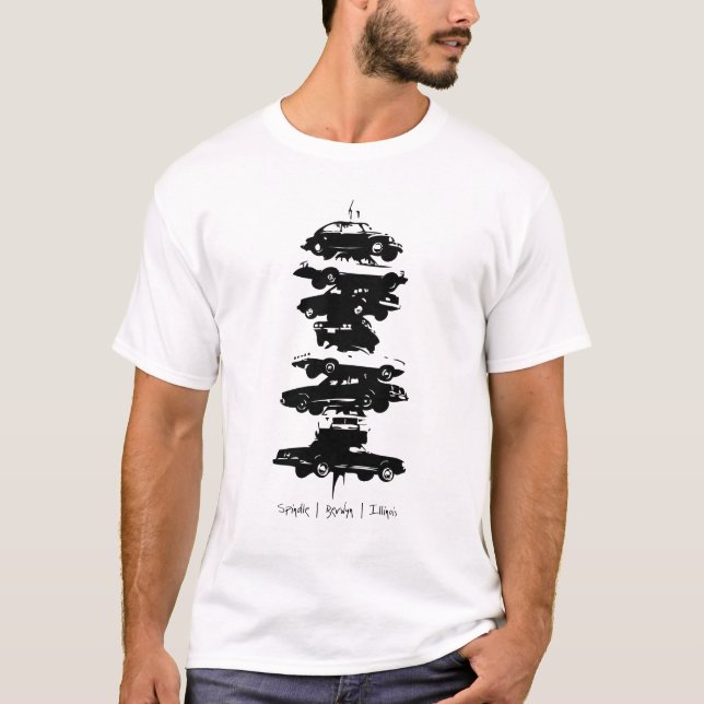 T-skjorta för skulptur för SpindleBerwyn Illinois T-shirt (Framsida)