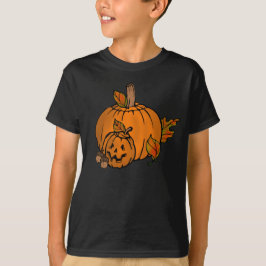 T-skjorta för ungar för Halloween pumpahelgdag T-shirt
