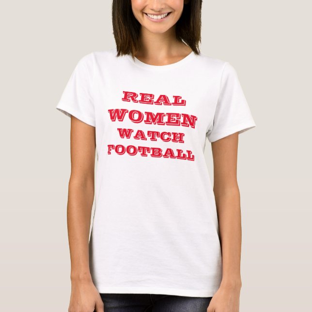 T-skjorta "för verklig kvinnaklockafotboll" tee shirt (Framsida)