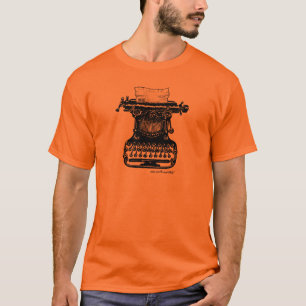 T-skjorta för vintageskrivmaskinsgrafik design tröja