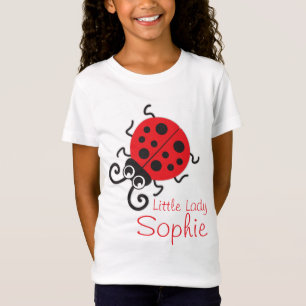 T-skjorta för vit för gulligt nyckelpigaflickana t shirt
