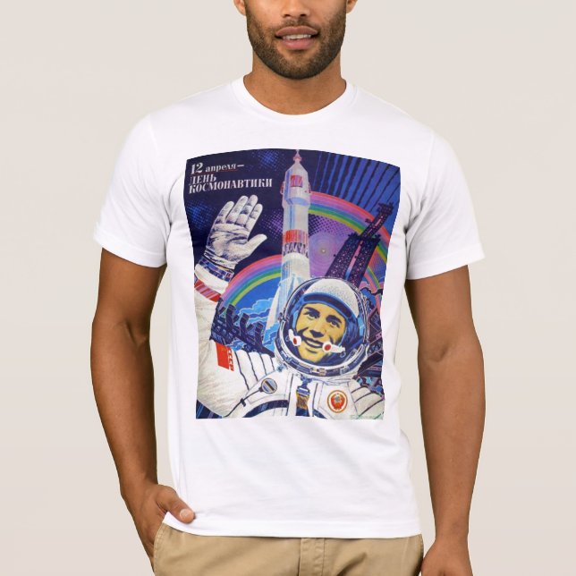 T-skjorta för Yuri Gagarin kosmonautmanlig T-shirt (Framsida)
