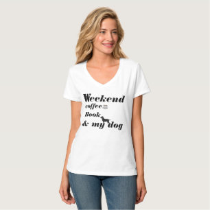 T-SKJORTA-Helg, kaffe, bok & min hund Tee Shirt