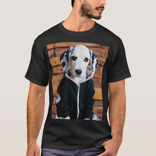 t skjorta med hund t shirt (Framsida)