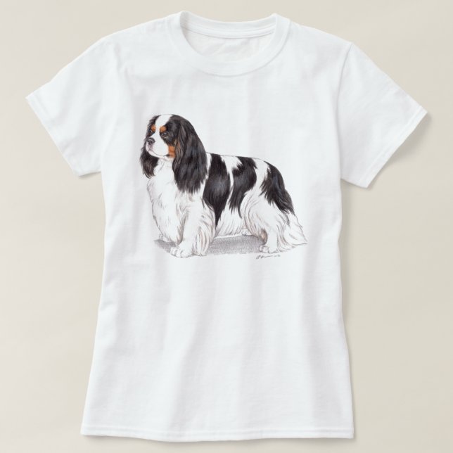 T-skjorta: stolt spaniel för kung charles t shirt (Design framsida)