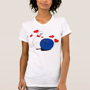 T-Skjorta-Valentin bowlingklot & klämmer fast T Shirt