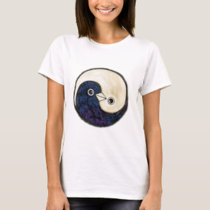 T-skjortaYin Yang design med duvor T Shirt