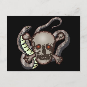 T-skjortor av Bikerna Snake and Skull Vykort