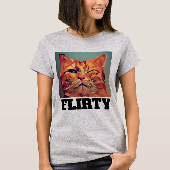 T-skjortor AV FLIRTY CAT T Shirt (Framsida)