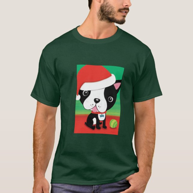 T-skjortor för julBoston Terrier T Shirt (Framsida)