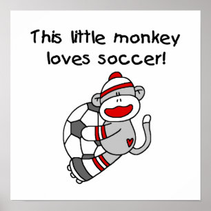 T-skjortor och presenter för sock monkey Kärlek Poster
