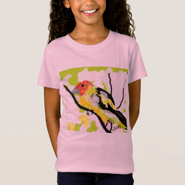T-skjortor: Tanagers Bird of Oregon T Shirt (Framsida)