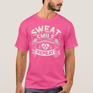 t Smile Repeat Barbell Bodybuilding T Shirt