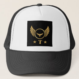 T Symbol Logotyp Initial Guldörn Monogram-Kap Cute Keps