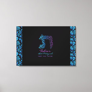 T Tet Hebrew Brev Bat mitzvah Sign-In Board Canvastryck