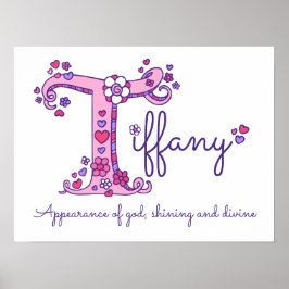 T Tiffany initial doodle art namn Poster